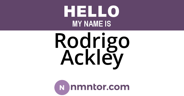 Rodrigo Ackley