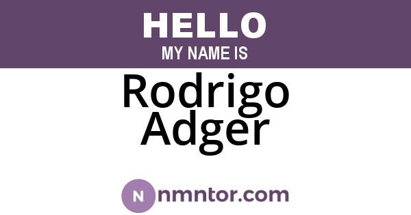 Rodrigo Adger