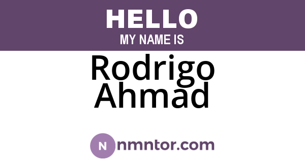 Rodrigo Ahmad