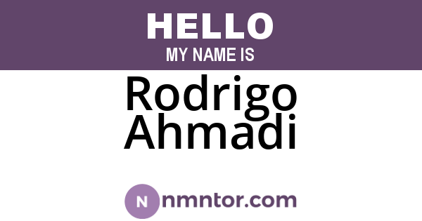 Rodrigo Ahmadi