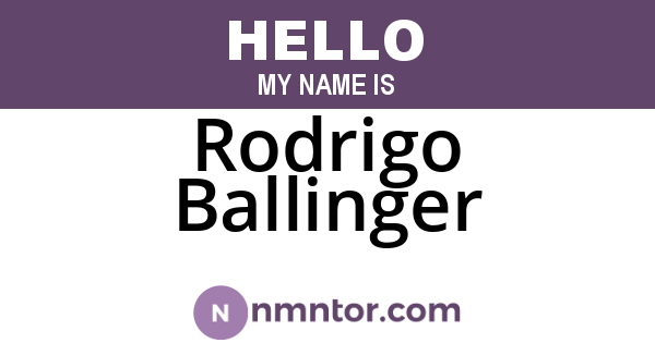 Rodrigo Ballinger