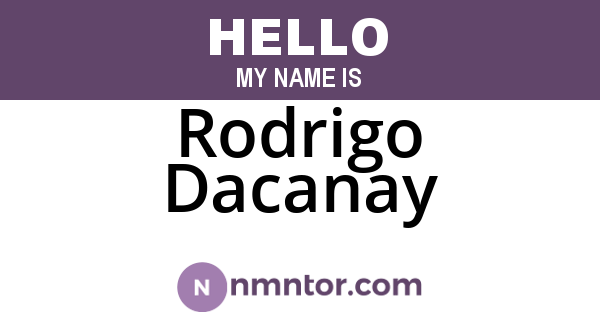 Rodrigo Dacanay