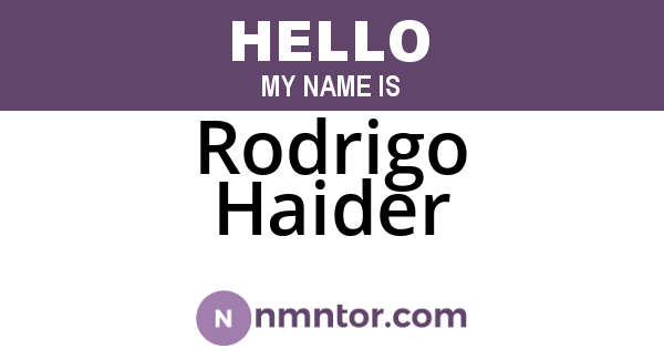 Rodrigo Haider