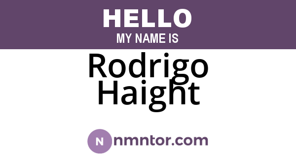 Rodrigo Haight
