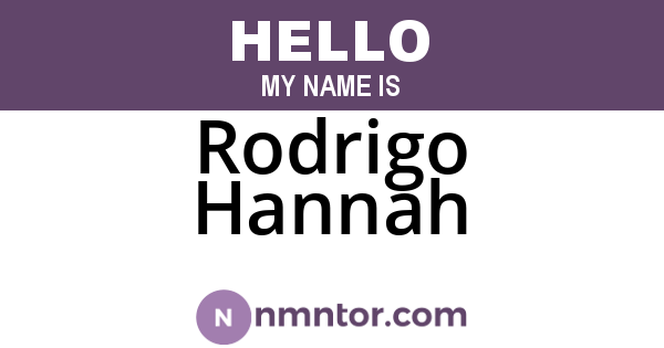 Rodrigo Hannah