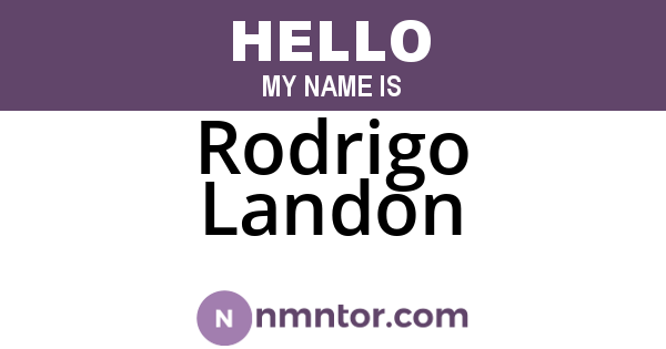 Rodrigo Landon