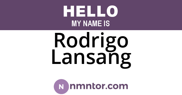 Rodrigo Lansang