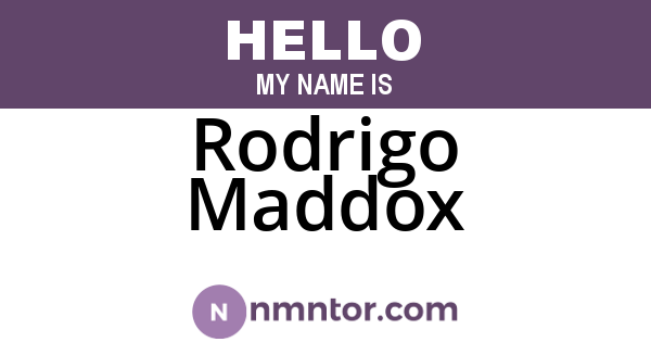 Rodrigo Maddox