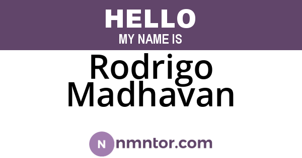 Rodrigo Madhavan
