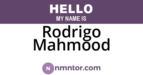 Rodrigo Mahmood