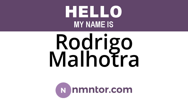 Rodrigo Malhotra