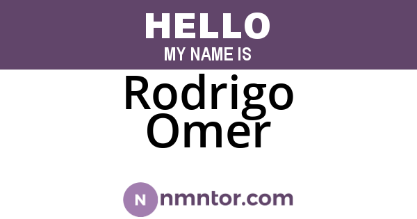 Rodrigo Omer