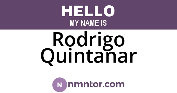 Rodrigo Quintanar
