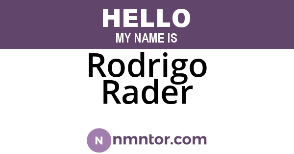 Rodrigo Rader