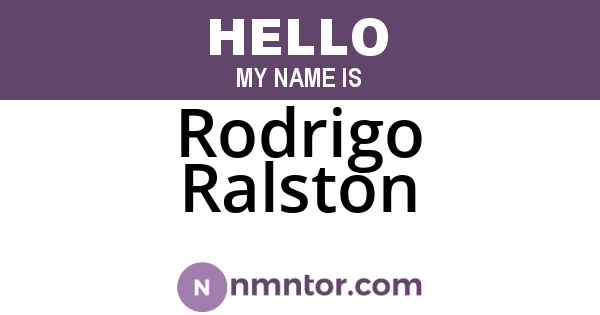 Rodrigo Ralston