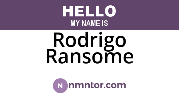 Rodrigo Ransome