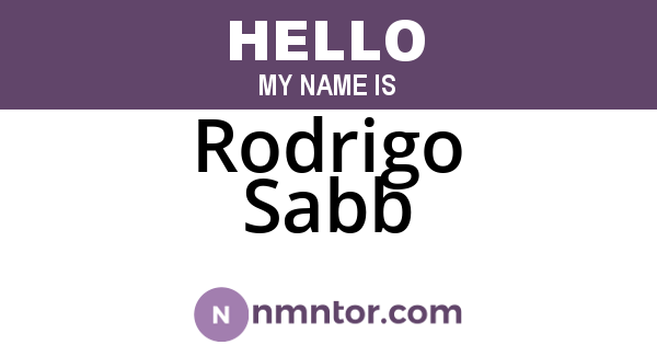 Rodrigo Sabb