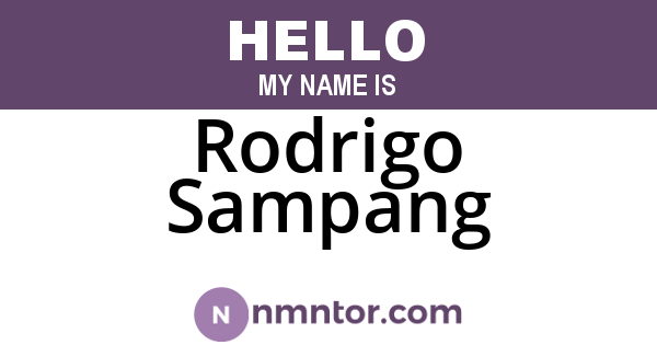 Rodrigo Sampang