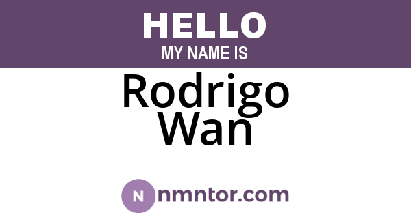 Rodrigo Wan