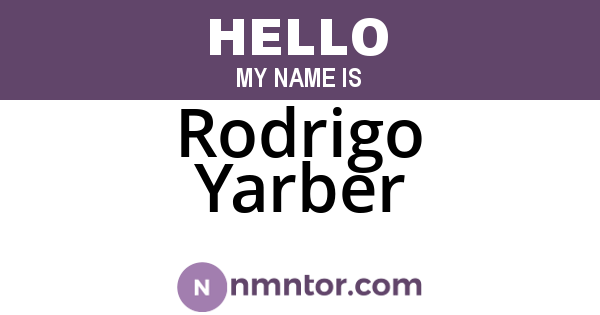 Rodrigo Yarber