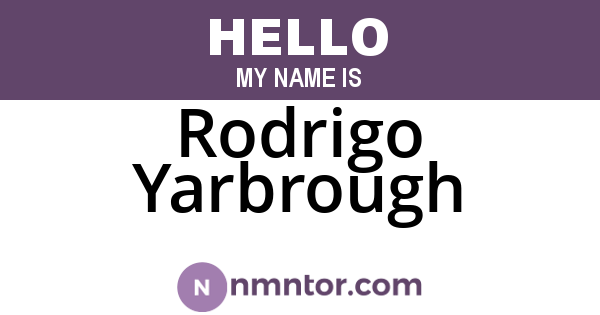 Rodrigo Yarbrough