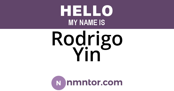 Rodrigo Yin