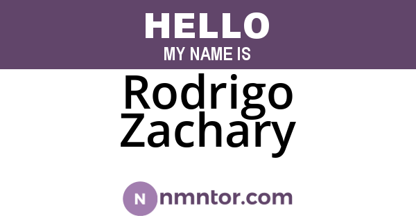 Rodrigo Zachary