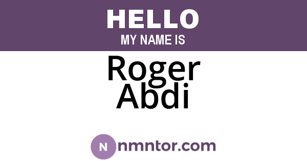 Roger Abdi