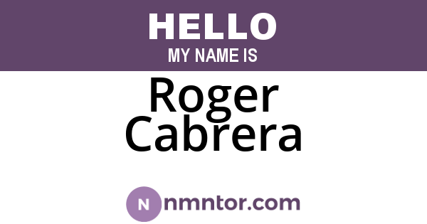 Roger Cabrera