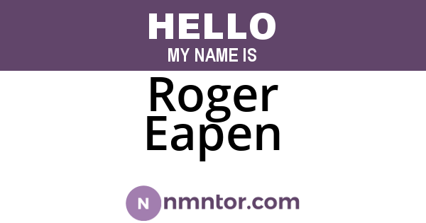 Roger Eapen