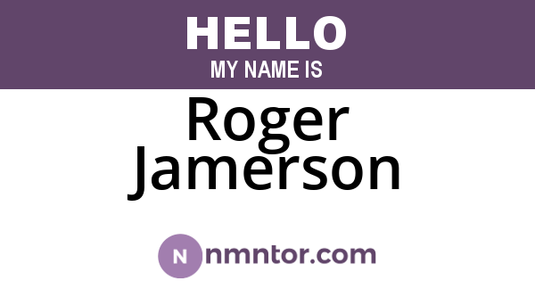 Roger Jamerson