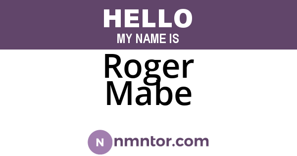 Roger Mabe
