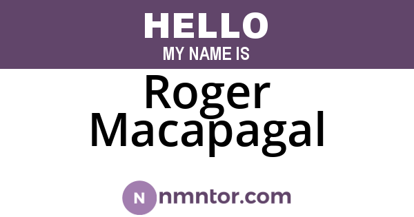 Roger Macapagal
