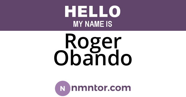 Roger Obando