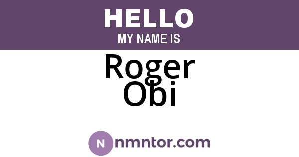 Roger Obi
