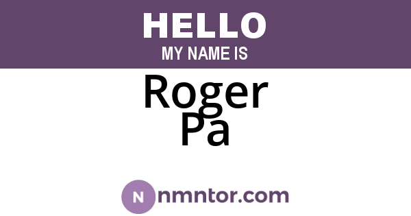 Roger Pa