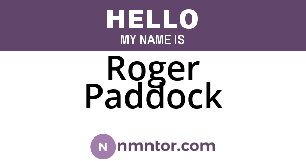 Roger Paddock