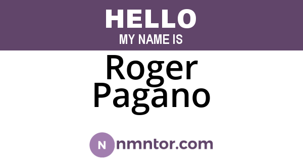 Roger Pagano
