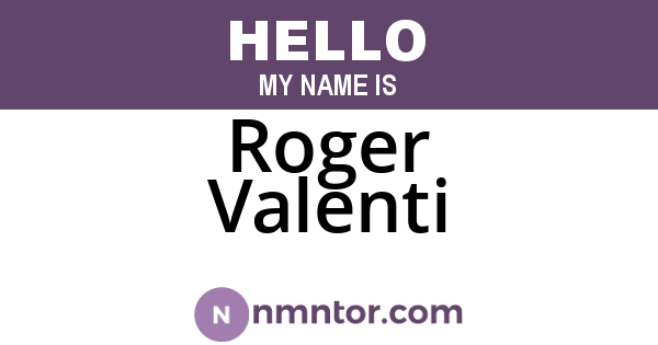 Roger Valenti