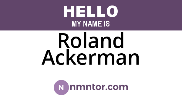 Roland Ackerman