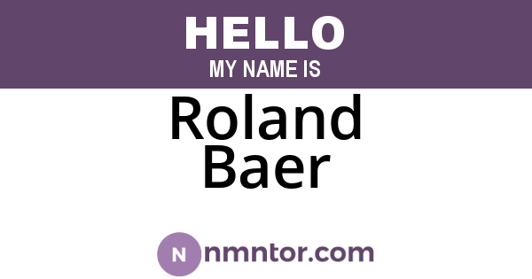 Roland Baer