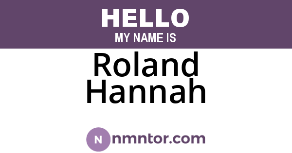 Roland Hannah