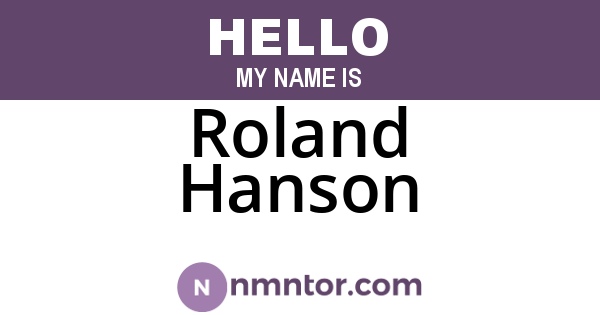 Roland Hanson