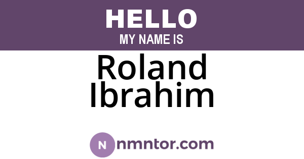 Roland Ibrahim