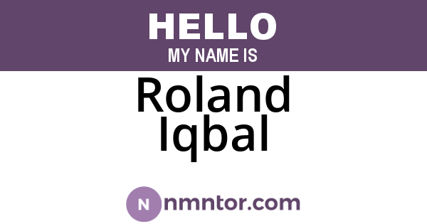 Roland Iqbal