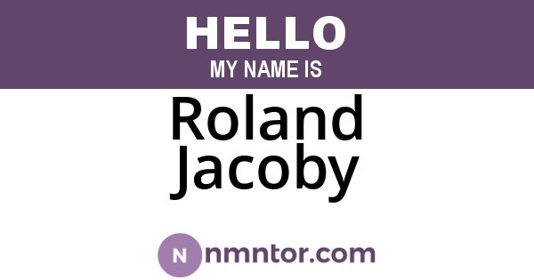 Roland Jacoby