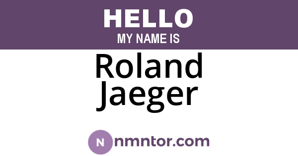 Roland Jaeger