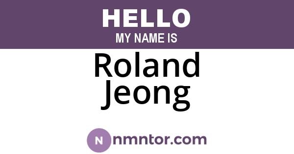 Roland Jeong