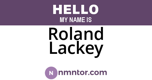 Roland Lackey