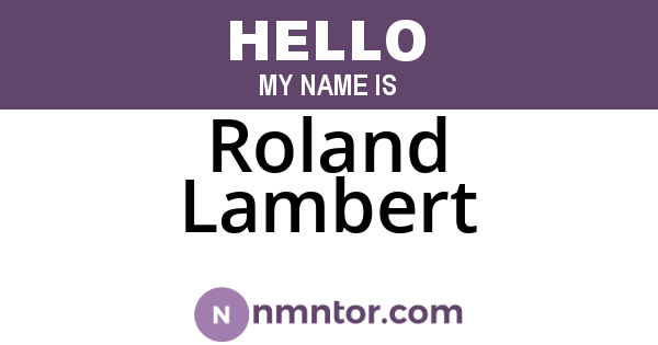 Roland Lambert
